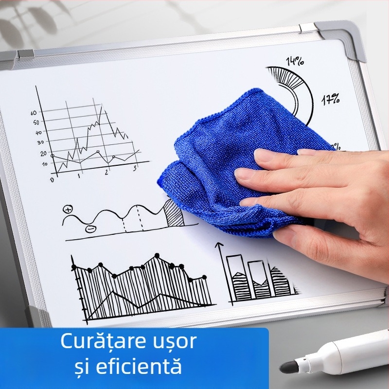 Curățător pentru tablă albă, cu cârpă de curățare; elimină petele de marcator și șterge scrisul (1 sticlă)