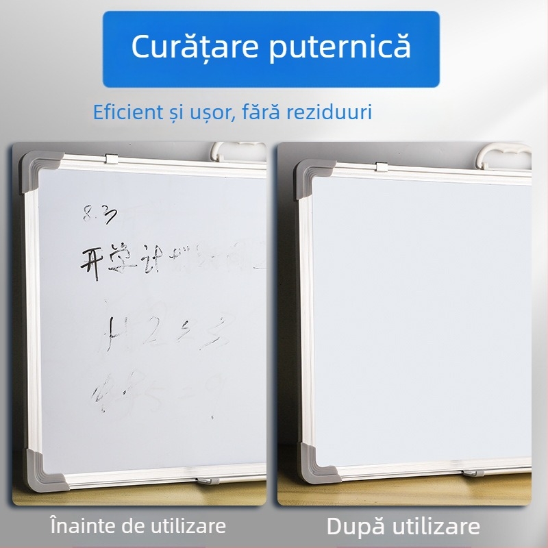 Curățător pentru tablă albă, cu cârpă de curățare; elimină petele de marcator și șterge scrisul (1 sticlă)
