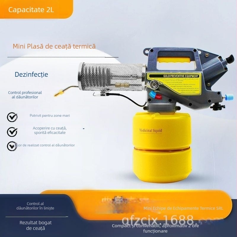 Dispozitiv compact de fum termic pentru uz casnic, controlul țânțarilor, capacitate de 2 litri, portabil