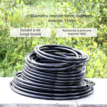 Furtun PE cu duză universală pentru irigare (Material: PE; Tip: conductă/furtun de apă; Aplicații: grădinărit casnic, producție agricolă, spații verzi publice, producție horticulturală)