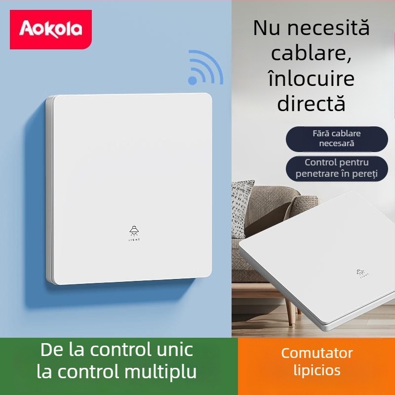 Comutator wireless cu telecomandă pentru iluminat – pentru uz casnic și de birou – temperatură de funcționare -20 până la 50 °C