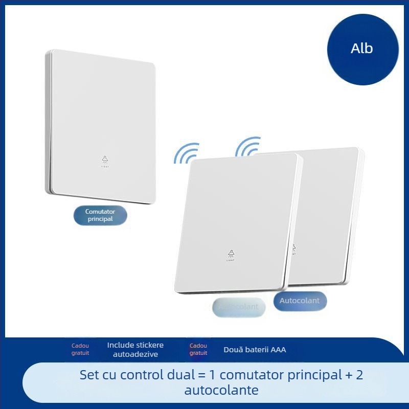 Comutator wireless cu telecomandă pentru iluminat – pentru uz casnic și de birou – temperatură de funcționare -20 până la 50 °C