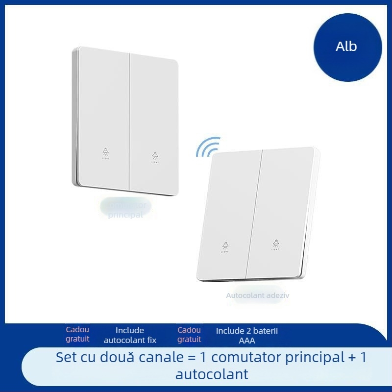 Comutator wireless cu telecomandă pentru iluminat – pentru uz casnic și de birou – temperatură de funcționare -20 până la 50 °C