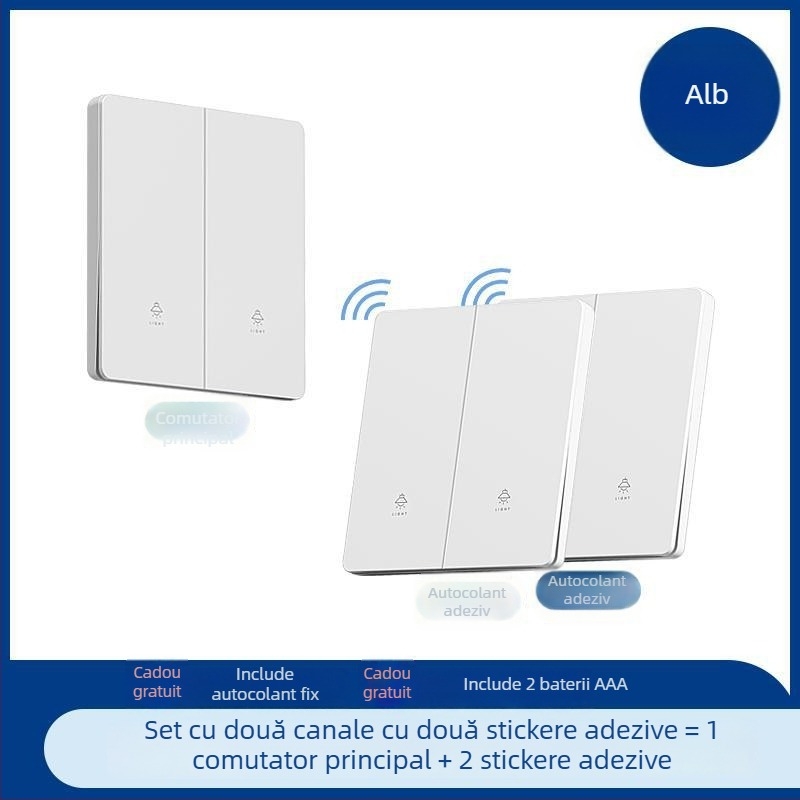 Comutator wireless cu telecomandă pentru iluminat – pentru uz casnic și de birou – temperatură de funcționare -20 până la 50 °C