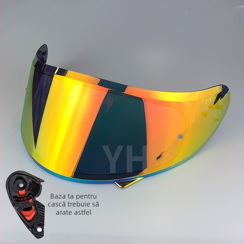 Lentilă de cască V12b pentru cască full-face – protecție UV, protecție împotriva ploii, material PC