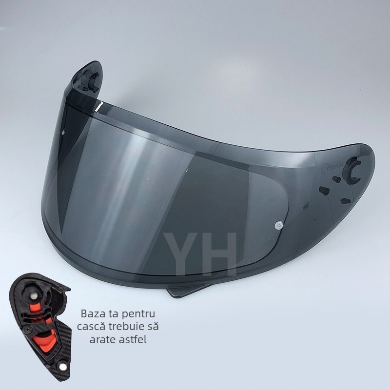 Lentilă de cască V12b pentru cască full-face – protecție UV, protecție împotriva ploii, material PC