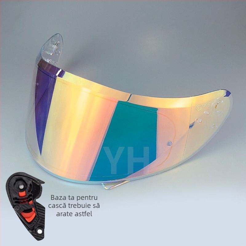 Lentilă de cască V12b pentru cască full-face – protecție UV, protecție împotriva ploii, material PC