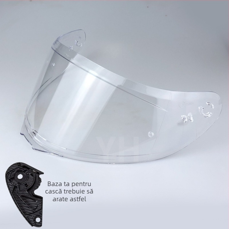 Lentilă de cască V12b pentru cască full-face – protecție UV, protecție împotriva ploii, material PC