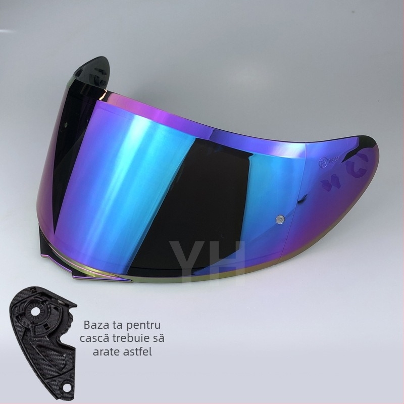 Lentilă de cască V12b pentru cască full-face – protecție UV, protecție împotriva ploii, material PC