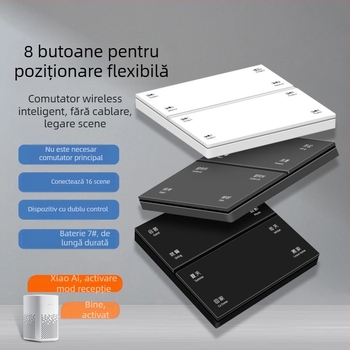 Întrerupător wireless inteligent cu Bluetooth Mesh, conectare la aplicația Mijia, control dual, fără cabluri