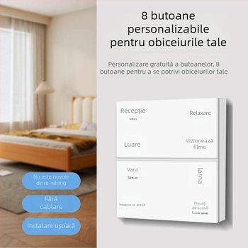 Întrerupător wireless inteligent cu Bluetooth Mesh, conectare la aplicația Mijia, control dual, fără cabluri