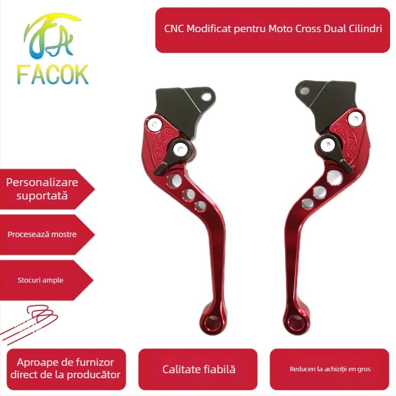 Set de manete pentru motocicletă – CNC din aliaj de aluminiu, pentru ambreiaj și frână, universal, reglare în 6 poziții, FACOK GS_1