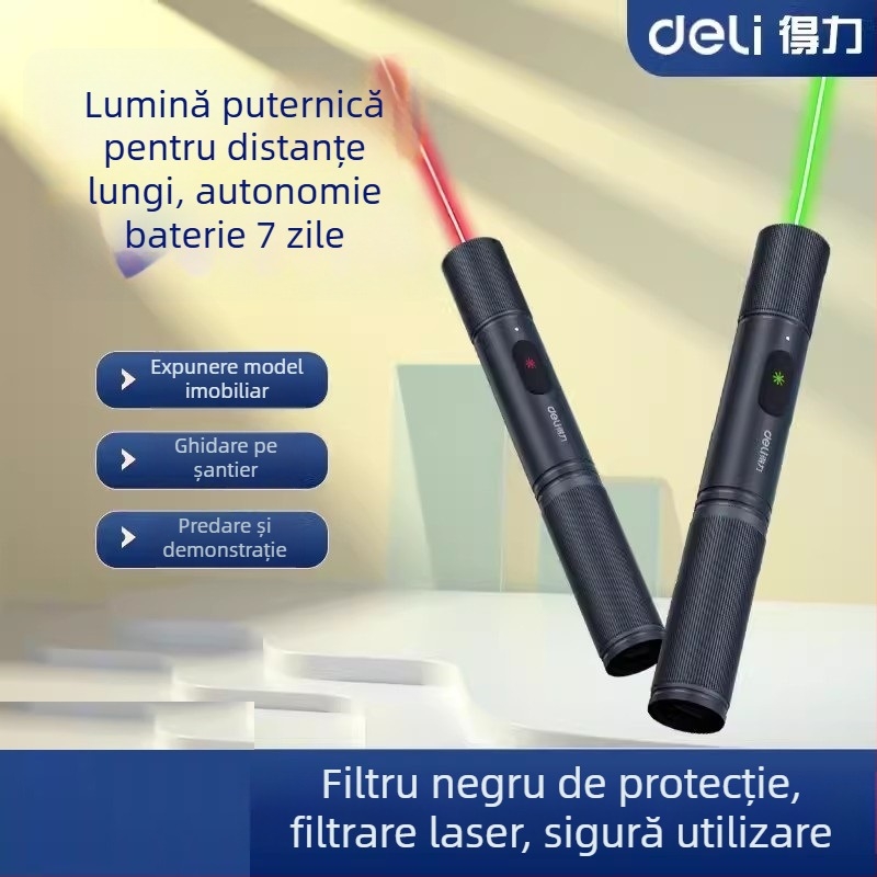 Pointer laser reîncărcabil (raza 200 m, Deli)