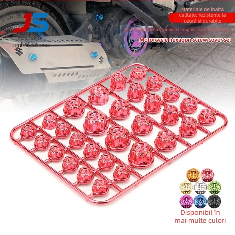 Capac de șurub pentru motocicletă - formă de orez, ABS plastic, decorativ, JS marcă