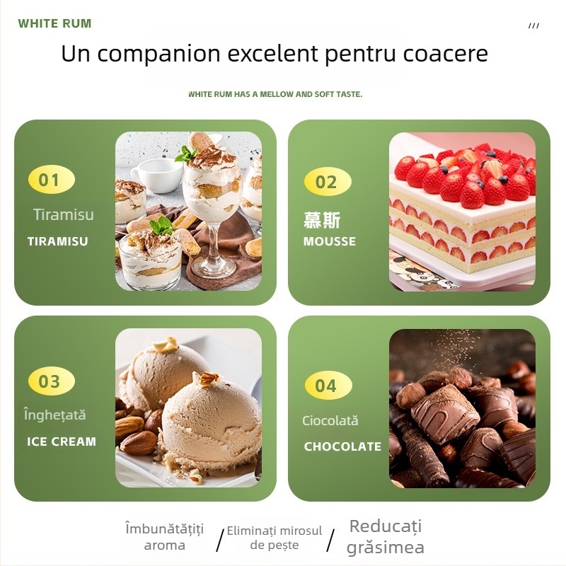 Rom pentru cocktailuri, bază Mojito, 40% alcool, 700 ml, depozitare la temperatura camerei