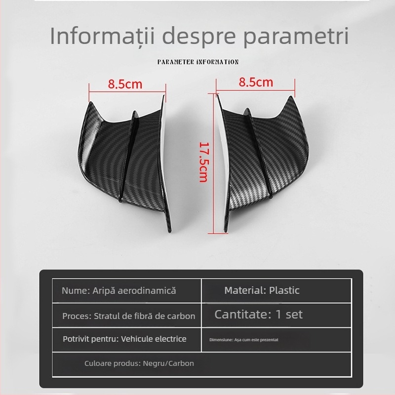 Deflector pentru motocicletă din fibră de carbon Bu ye – model universal, compatibil cu toate modelele