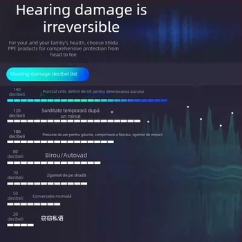 Protecții auditive pentru cap, material de grad industrial, izolare fonică și reducere a zgomotului, căptușeală din burete fonoizolant, pentru medii industriale