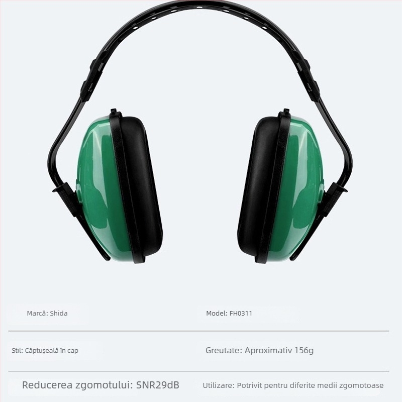 Protecții auditive pentru cap, material de grad industrial, izolare fonică și reducere a zgomotului, căptușeală din burete fonoizolant, pentru medii industriale