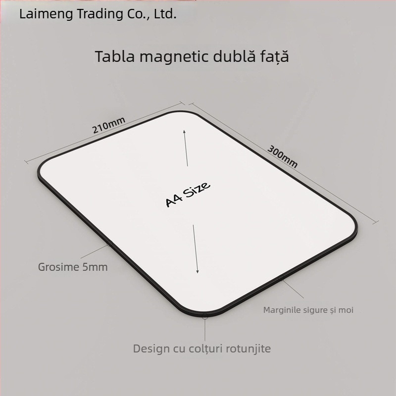 Tablă magnetică dublă față pentru birou, cu panou PVC, pentru copii