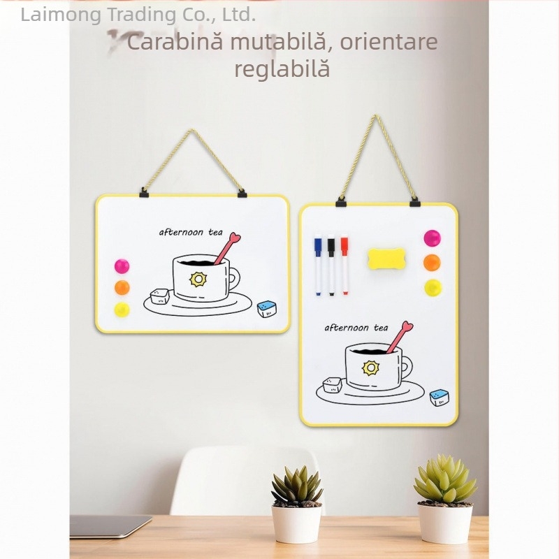 Tablă magnetică dublă față pentru birou, cu panou PVC, pentru copii