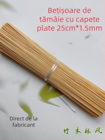 Bețișoare din bambus extra-fine, cu capete plate pe ambele capete, lucrate manual