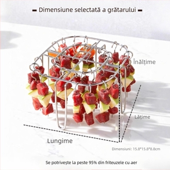 Raft vertical pentru frigărui din oțel inoxidabil pentru friteuză cu aer – fără întoarcere, rezistent la temperaturi înalte, ușor de curățat