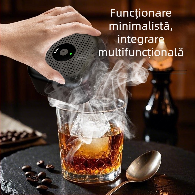 Qt Fumător electric pentru whisky și cocktailuri – set bar 6 piese, din plastic, calitate premium, lansare 2025.3