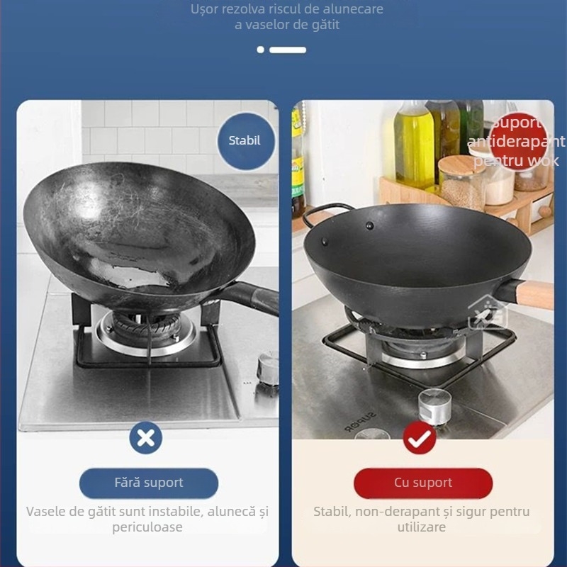 Suport pentru aragaz și raft pentru oale din fontă, suprafață antiderapantă, universal, model TY-608, montaj încastrat