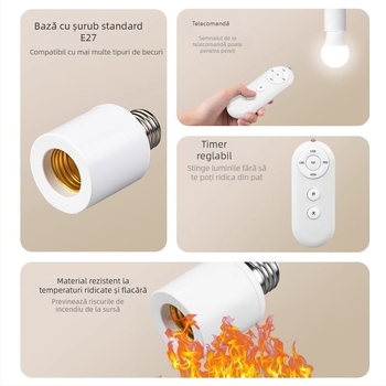 Suport de lampă cu telecomandă, iluminare wireless, întrerupător la distanță (Brand: International electrician; Tip: priză cu telecomandă; Comutator: întrerupător telecomandat)