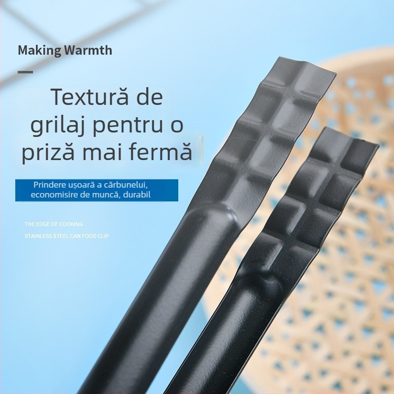 Clești de bucătărie pentru mâncare, multifuncționale, din oțel inoxidabil 430, model ZZ-030, 80 g