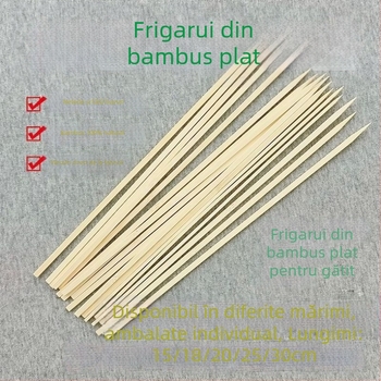 Frigărui plate din bambus pentru grătar, de unică folosință, lucrate manual, DIY
