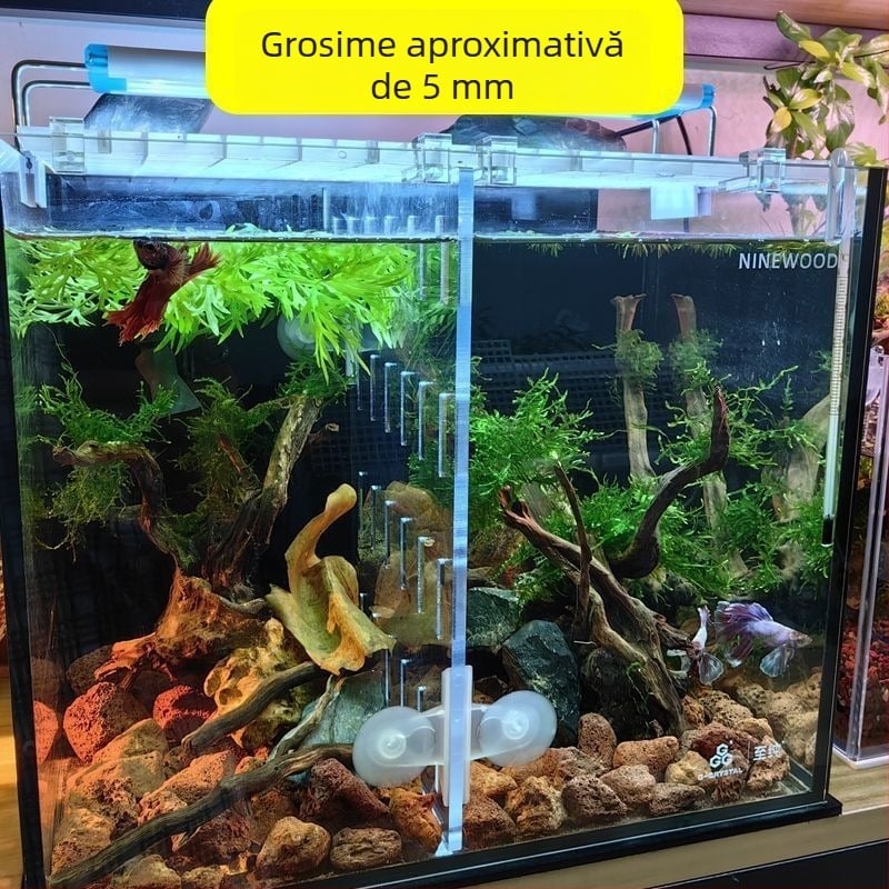 Divizor pentru acvariu din acril microporos, netoxic; capac pentru pui Lo Han și separator din plasă