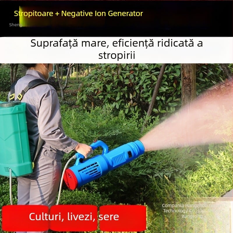 Stropitor electric agricol Sheng bangrong, set din trei piese, baterie cu litiu, tensiune înaltă, pulverizator pentru pesticide cu dezinfectare