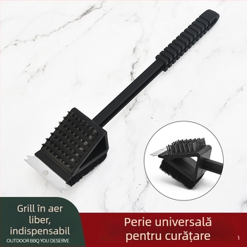 Perie de grătar Shuangjie cu peri din oțel, mâner PP, 24 buc