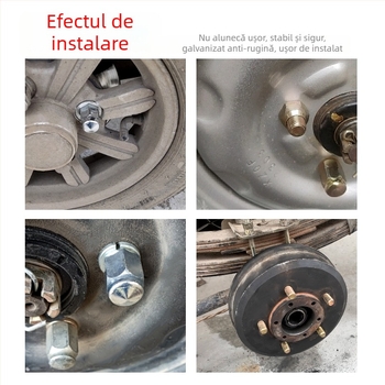 Set de șuruburi pentru butuc, piulițe, șuruburi pentru anvelope, piulițe impermeabile, șuruburi pentru axa din spate și tamburul de frână