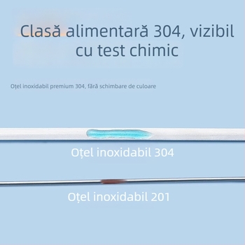Bețe de grătar din oțel inoxidabil cu mâner din lemn, reutilizabile