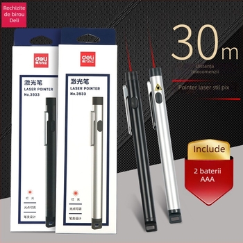 Pointer laser Deli, lungime de undă 650 nm, baterie No.7