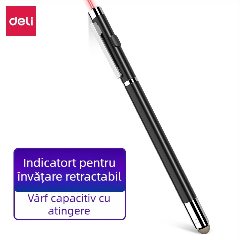 Pointer laser Deli, lungime de undă 650 nm, baterie No.7
