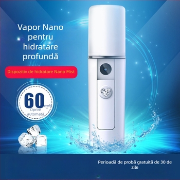 Dispozitiv de hidratare cu nano-spray pentru față, aparat portabil de înfrumusețare reîncărcabil, ceață rece, umidificator facial, timp de ceață 31-60 s, baterie încorporată 100-300 mAh, autonomie 1-3 h