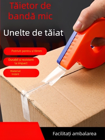 Tăietor manual pentru bandă transparentă, modelul 985, acceptă lățimi de bandă de 1 cm și 1,2 cm, pachet de 12 role