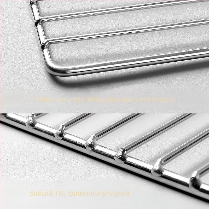 Grătar din oțel inoxidabil în formă de V, material alimentar, construcție îngroșată, potrivit pentru grătar, aburire și utilizare în cuptor
