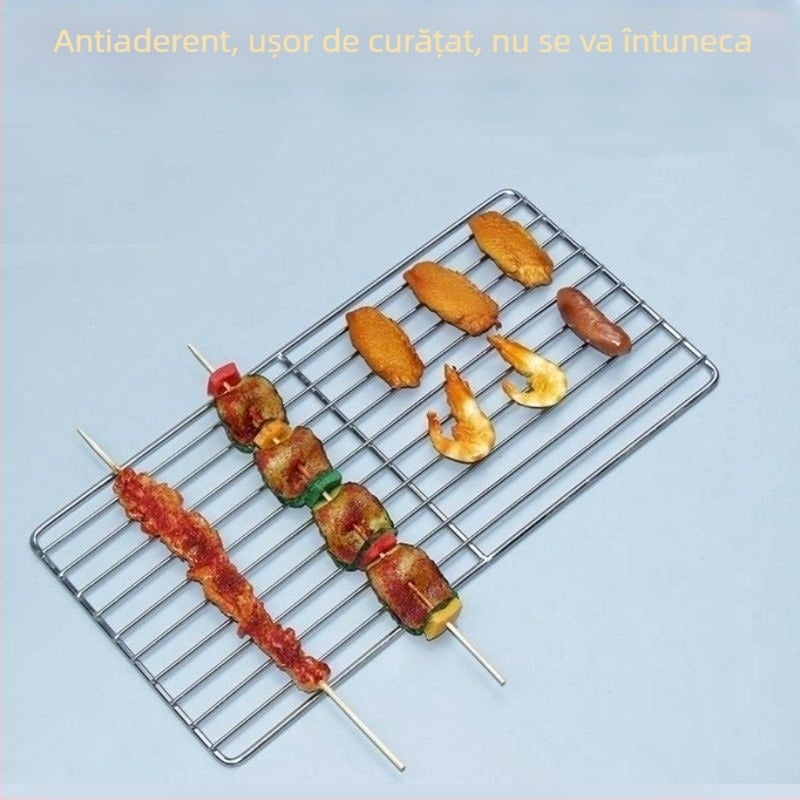 Grătar din oțel inoxidabil în formă de V, material alimentar, construcție îngroșată, potrivit pentru grătar, aburire și utilizare în cuptor