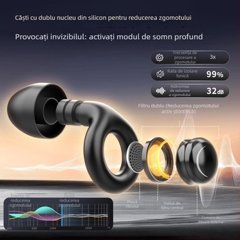 Dopuri de urechi din silicon pentru somn — reducere zgomot 32 dB, izolare fonică, ajutor pentru somn, ambalaj cadou
