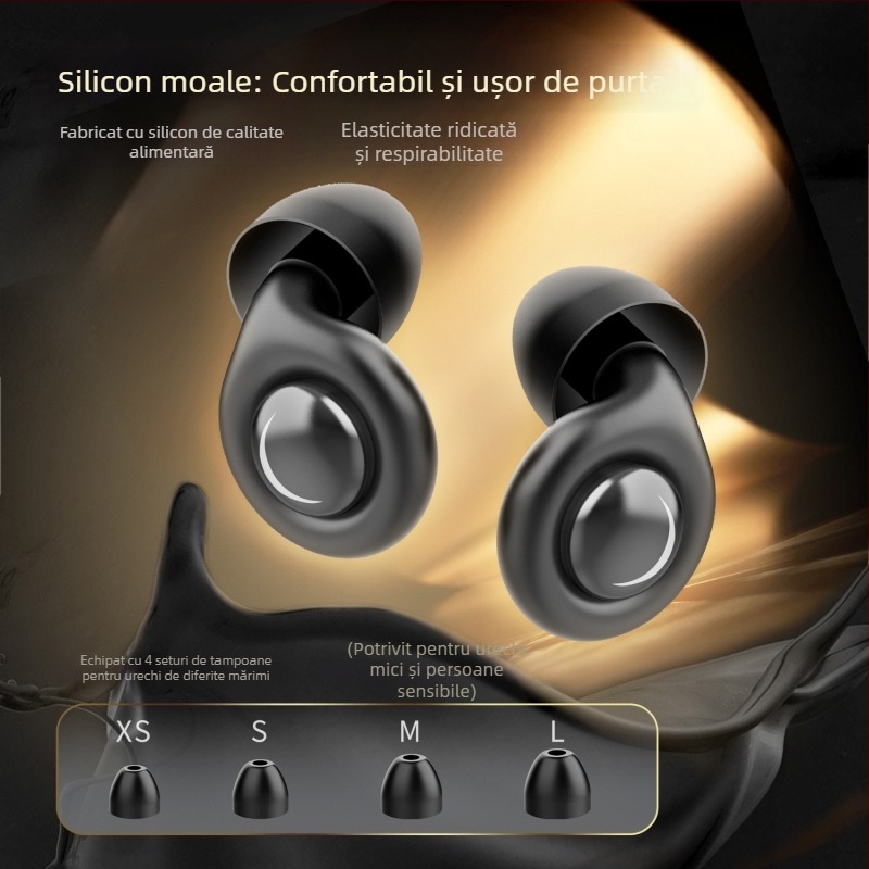 Dopuri de urechi din silicon pentru somn — reducere zgomot 32 dB, izolare fonică, ajutor pentru somn, ambalaj cadou