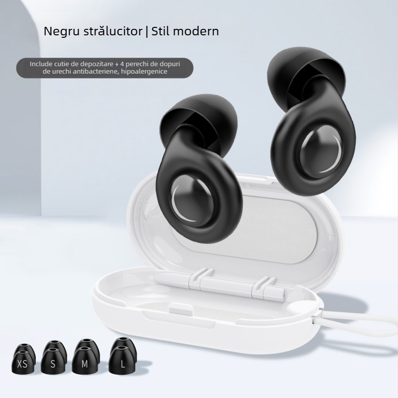 Dopuri de urechi din silicon pentru somn — reducere zgomot 32 dB, izolare fonică, ajutor pentru somn, ambalaj cadou