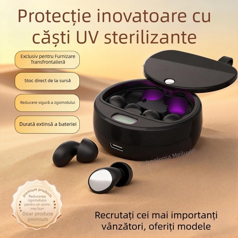Dopuri de urechi din silicon organic pentru reducerea zgomotului, 38 dB NRR, sterilizabile, tip dopuri