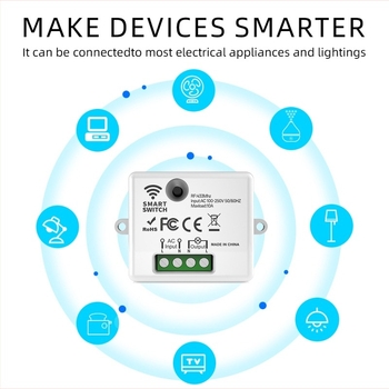 Intrerupător wireless cu telecomandă RF433 pentru uz casnic, 50/60 Hz, de la -20°C la 50°C