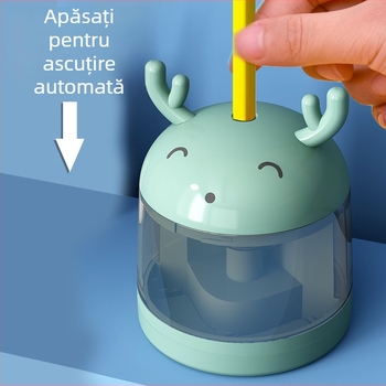 Acuțitor electric de creioane cu design animal, modelul 806, Tiger Crown, din plastic, greutate 0,5 kg