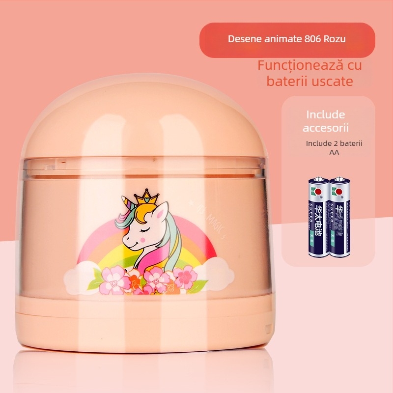Acuțitor electric de creioane cu design animal, modelul 806, Tiger Crown, din plastic, greutate 0,5 kg