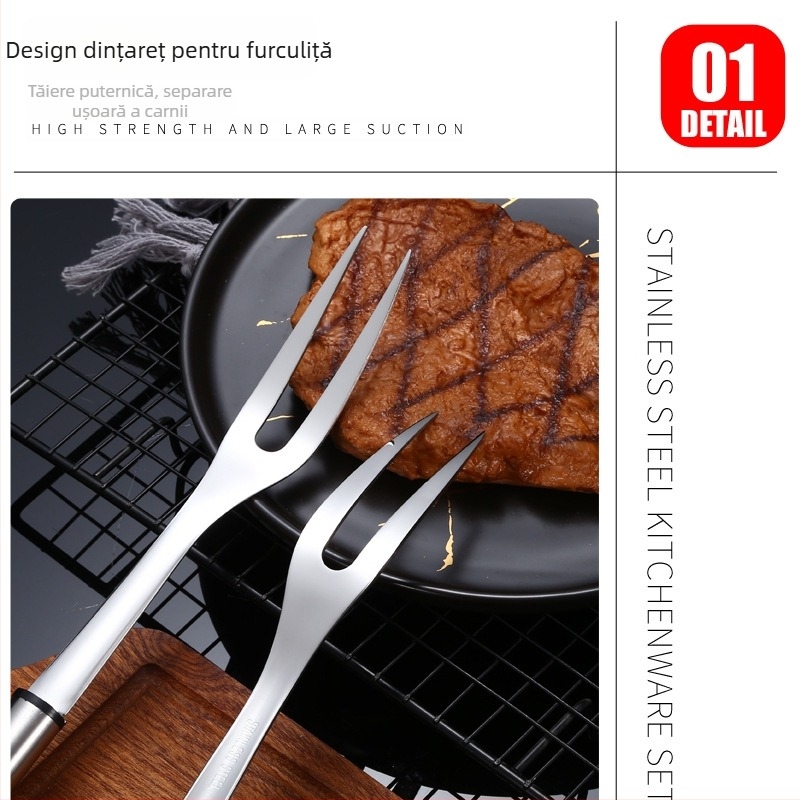 Furculiță de grătar, oțel inoxidabil, în formă U, 240 buc./cutie, Jieyang, stil modern simplu